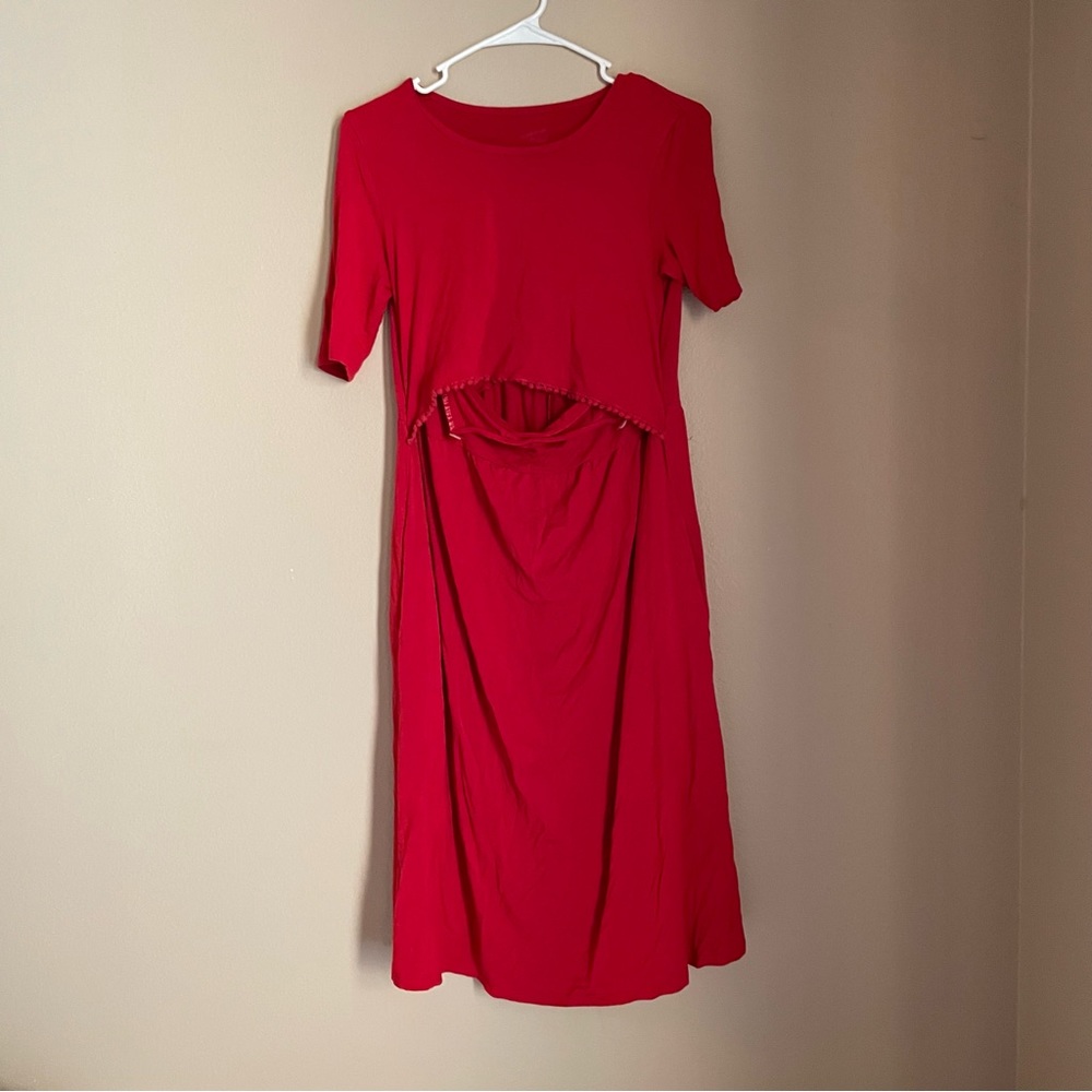 Undercover Mama fringe nursing dress